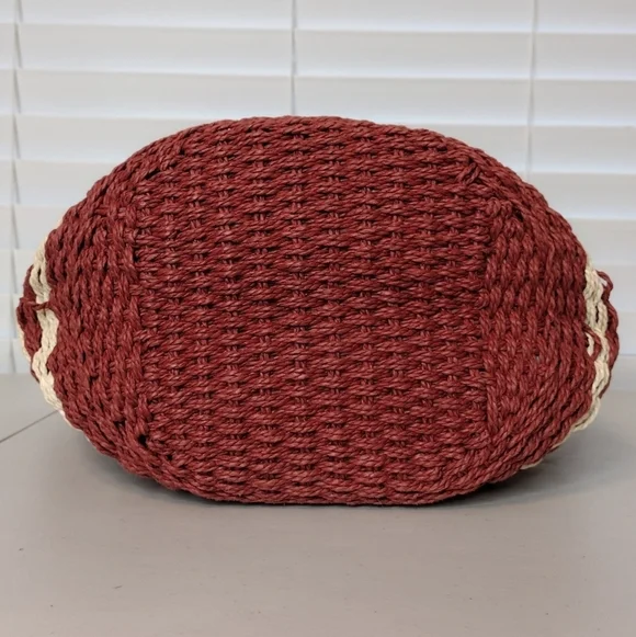 Sun N Sand Horizontal Striped Straw Summer Boho Hand Shoulder Bag - Picture 6 of 14